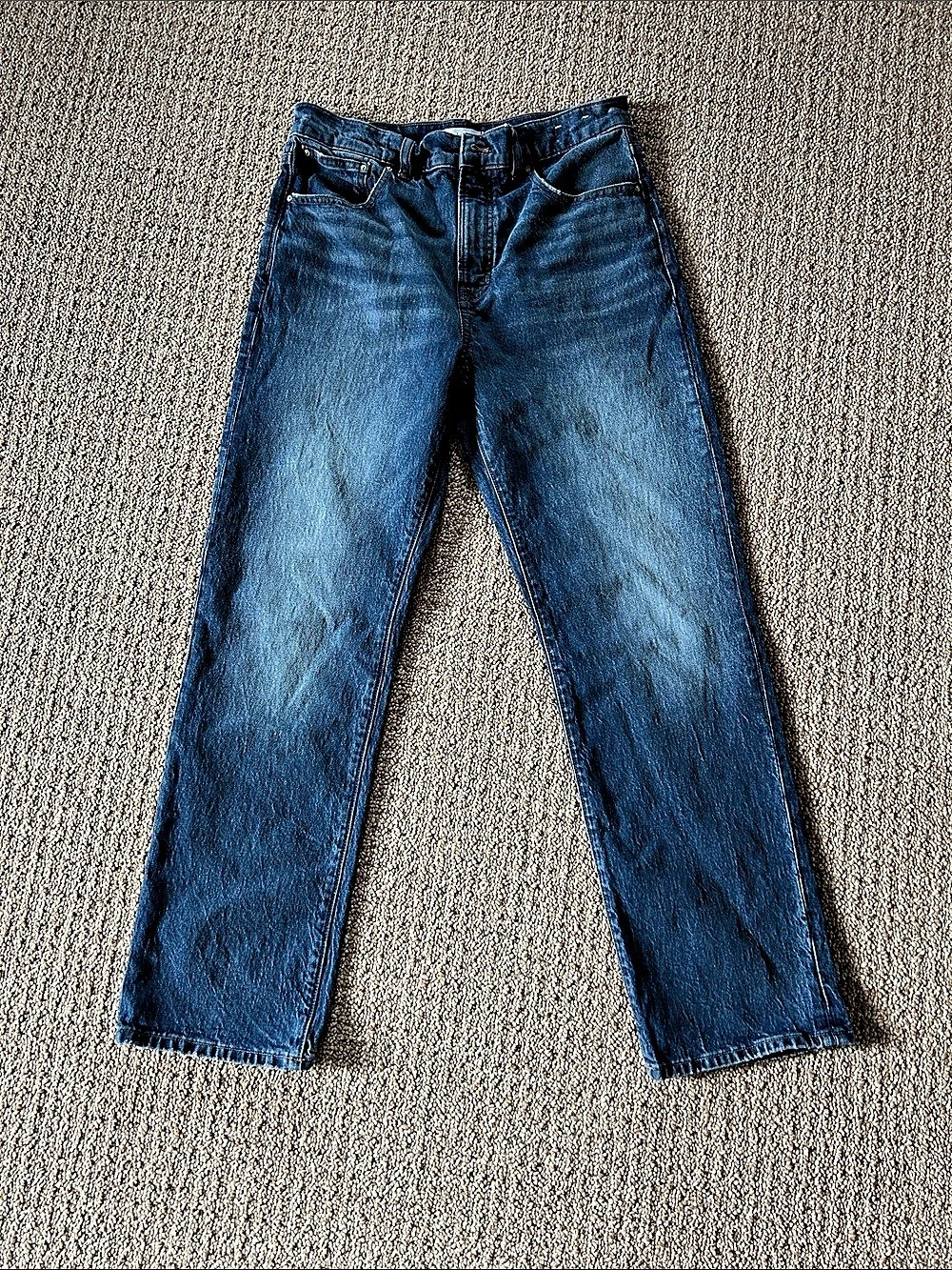 Madewell The Longline Straight Jean Straight Leg Jeans in Blue Waist 29 Like New